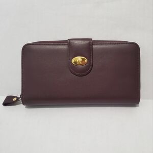 Vintage Etienne Aigner Oxblood Red Burgundy Leather Wallet Excellent Condition
